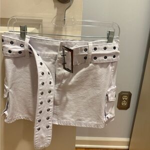 Princess Polly White Denim Skirt